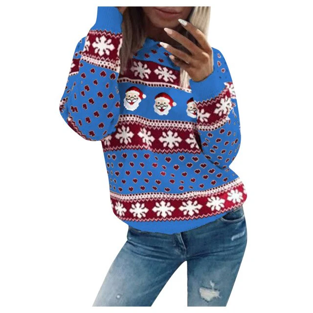 Women's Festive Christmas Sweater Warm Loose Fit High-Quality Fabric - Image 4