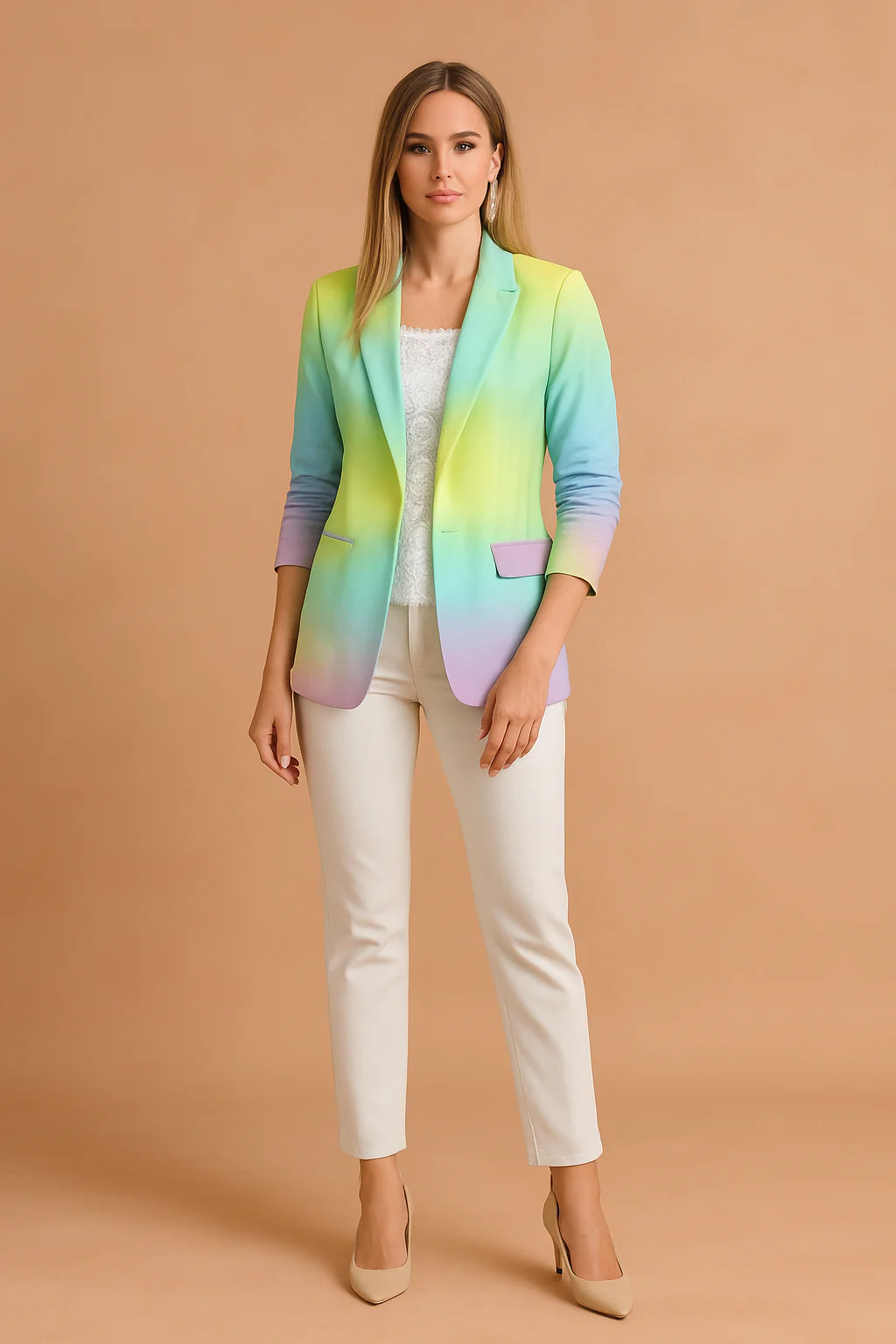 Women's Stylish Jacket with Shawl Collar Lightweight High-Quality Fabric - Image 3