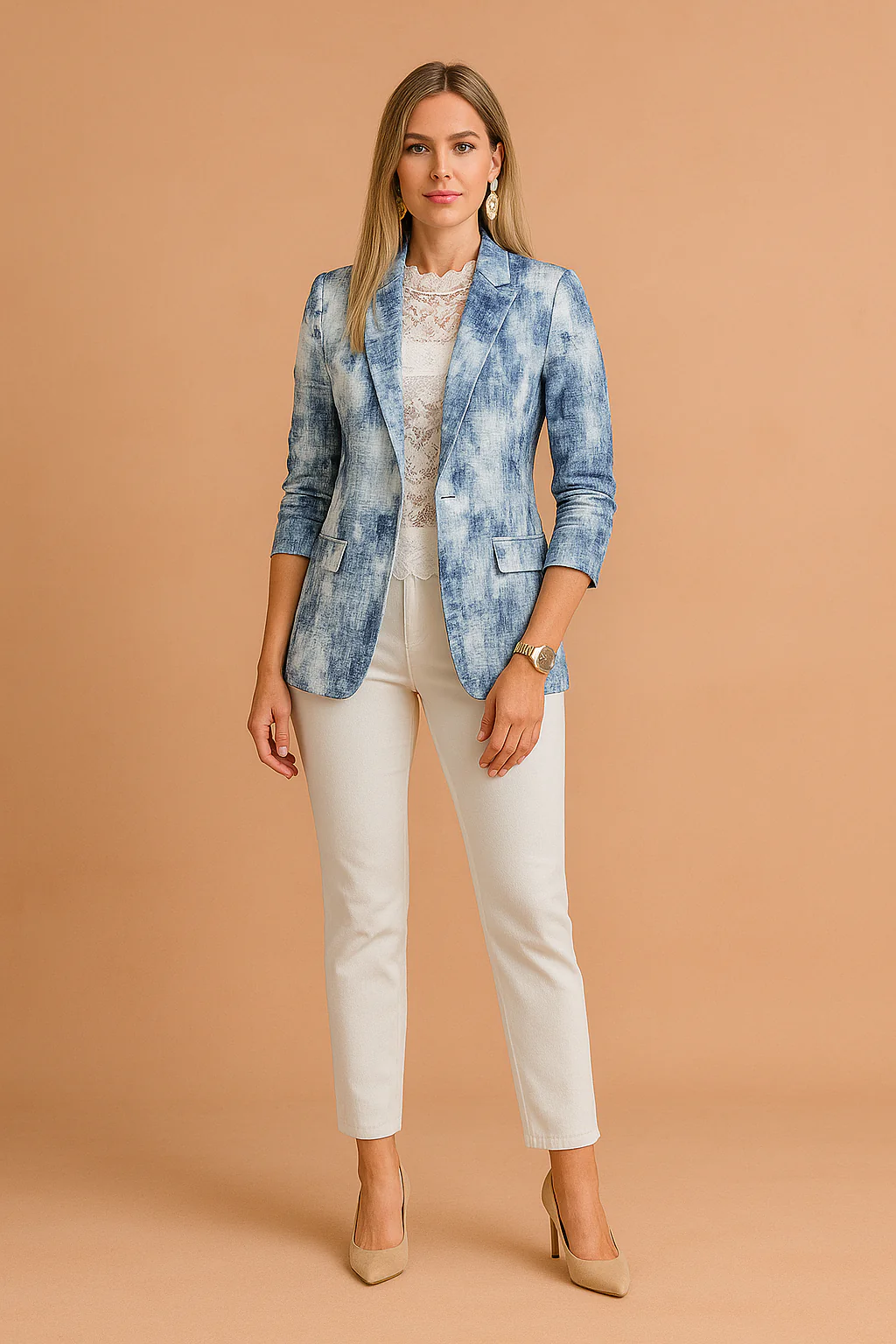 Women's Stylish Jacket with Shawl Collar Lightweight High-Quality Fabric - Image 4