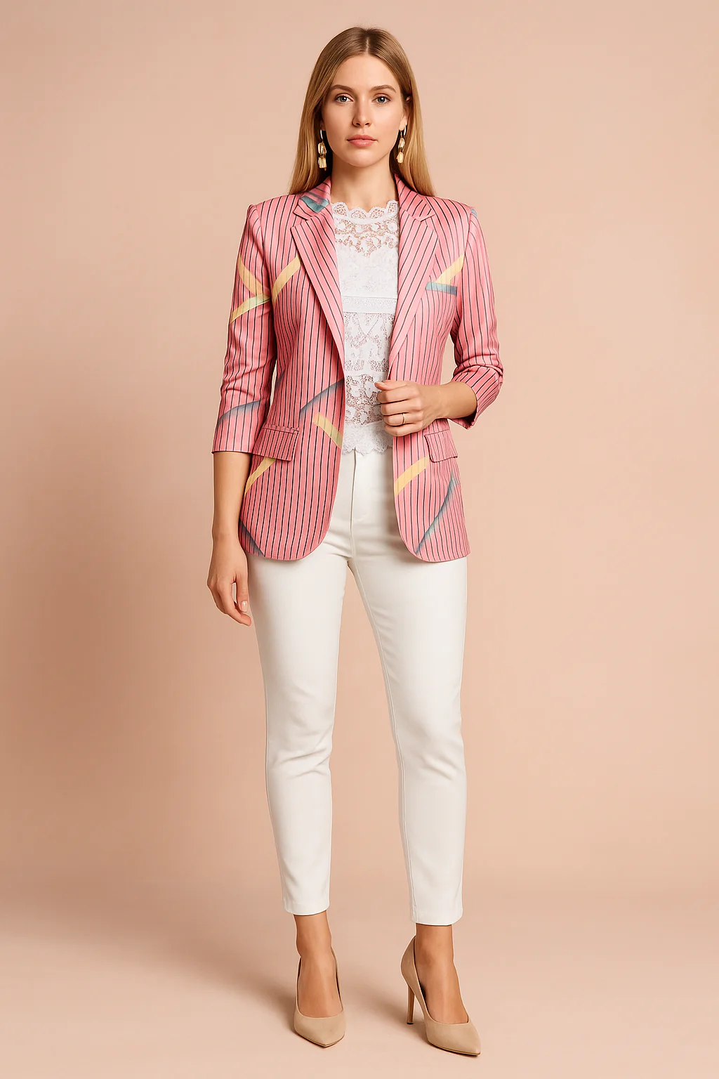 Women's Stylish Jacket with Shawl Collar Lightweight High-Quality Fabric - Image 7