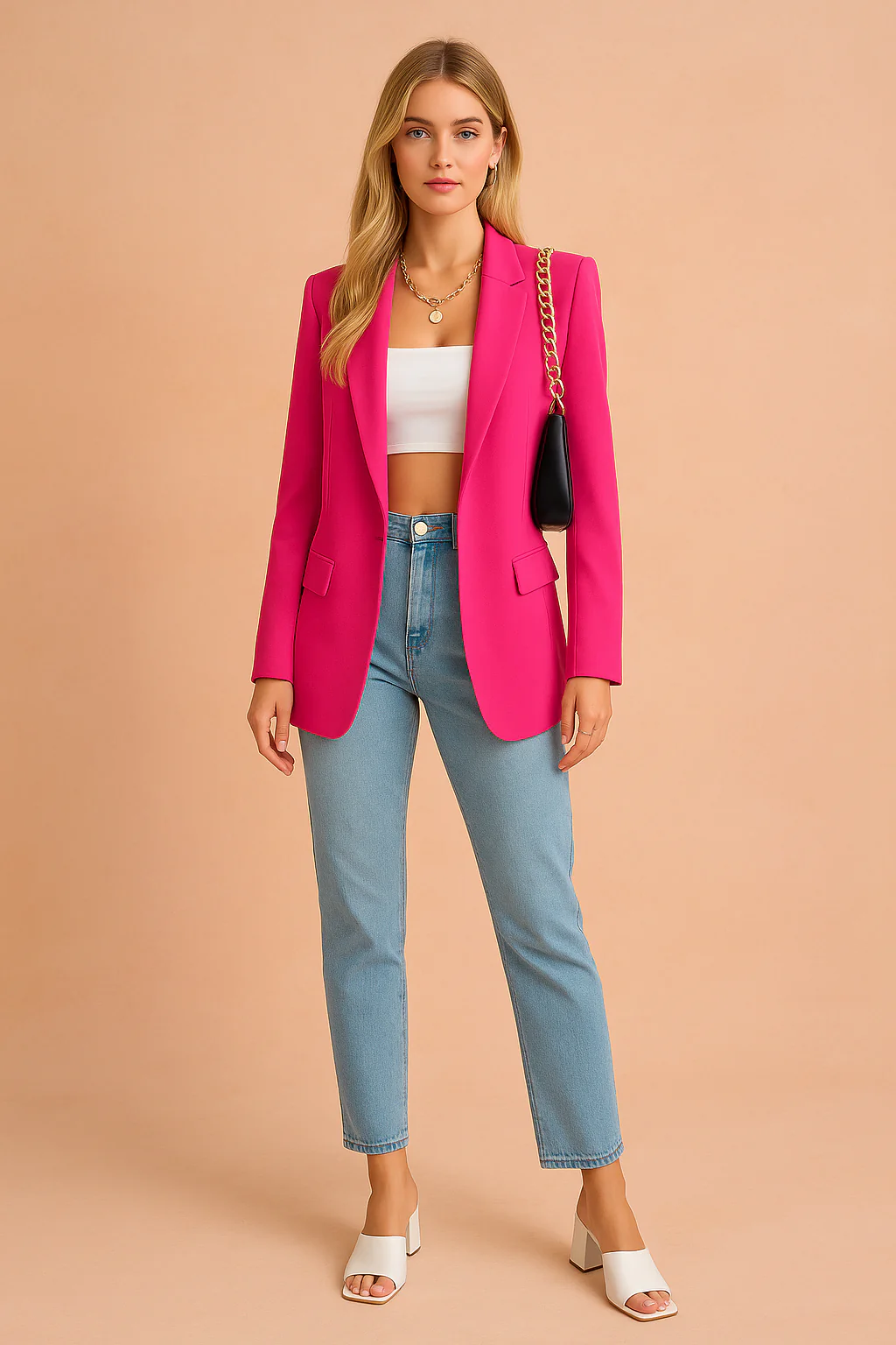 Women's Versatile Blazer Lightweight Fabric for Everyday Wear - Image 3