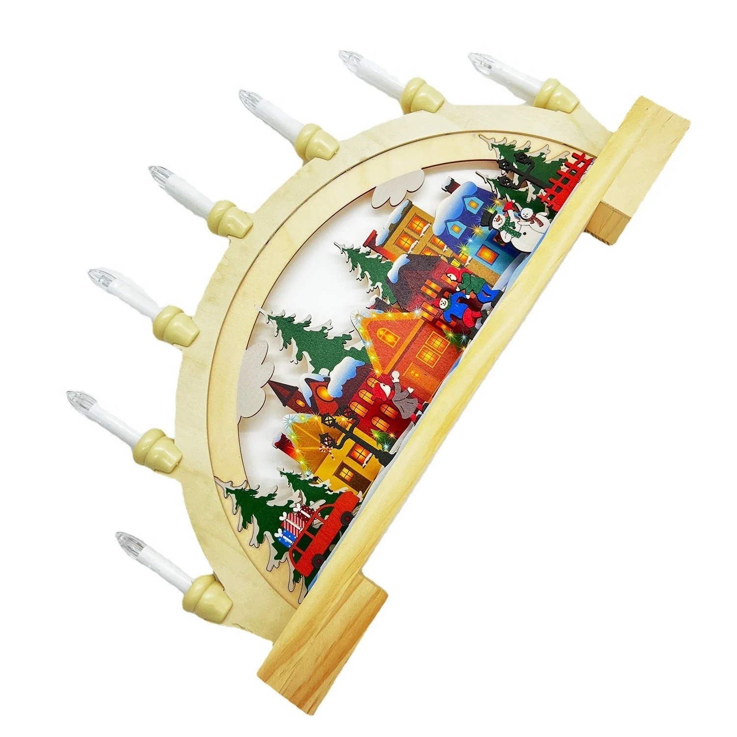 Wooden Christmas LED Bridge Lamp Decorations - Image 5
