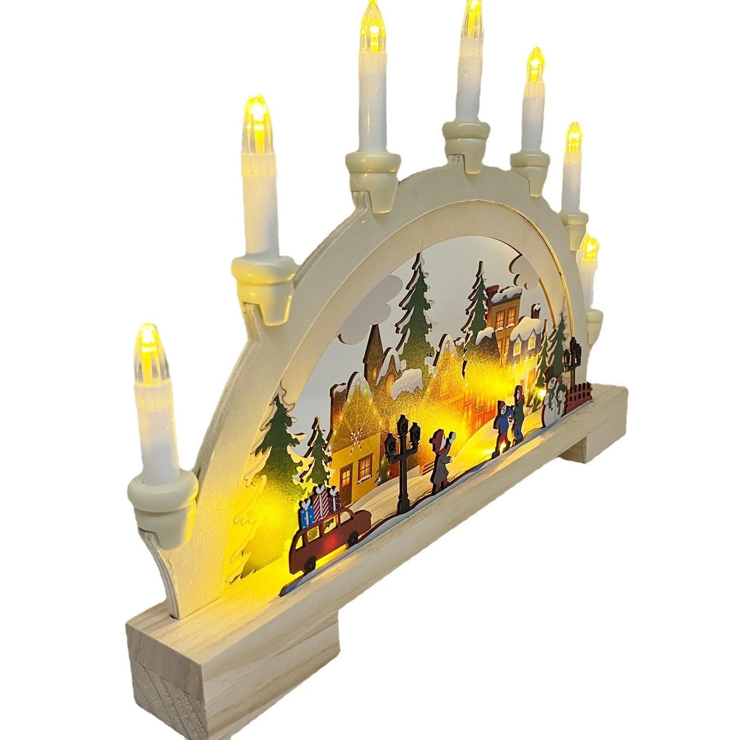 Wooden Christmas LED Bridge Lamp Decorations - Image 6