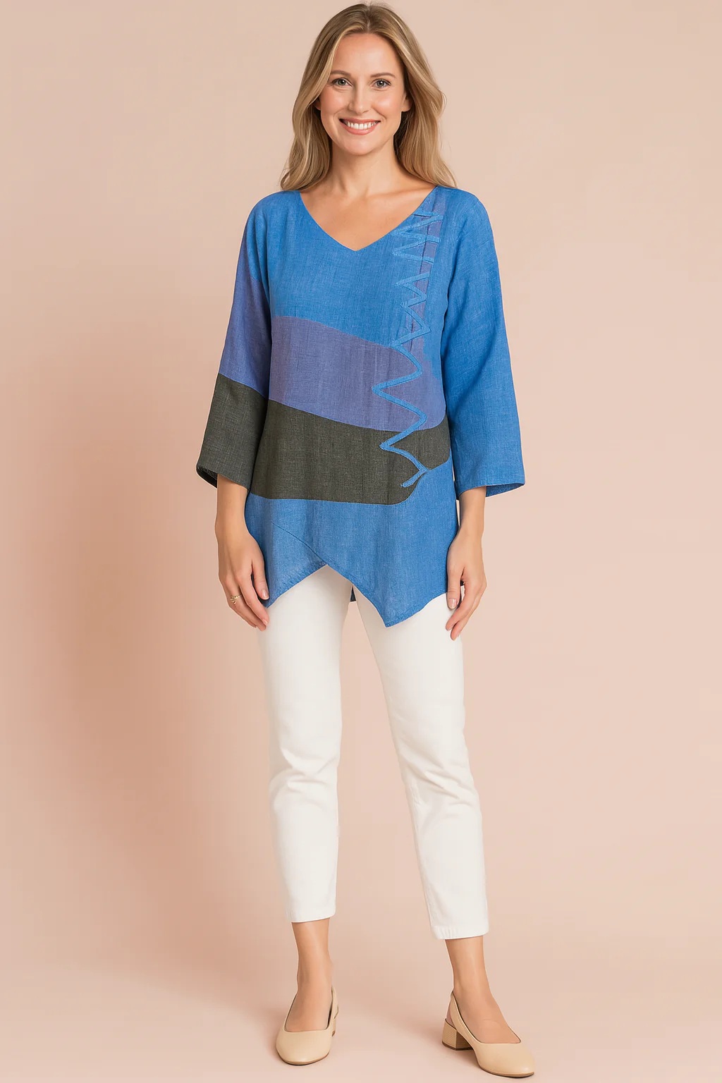 Ysabel | Asymmetric tunic with decorative side detail - Image 3