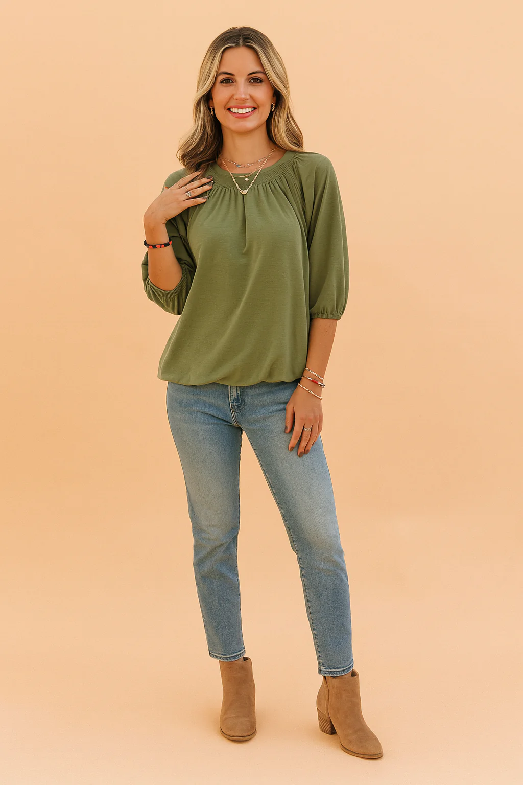 Zoe | Stylish blouse with gathered neckline - Image 3