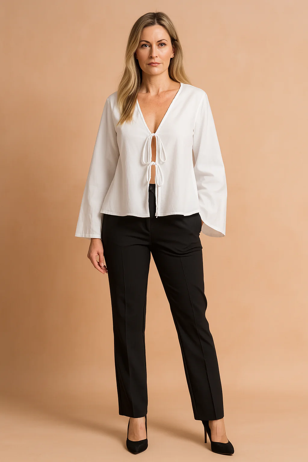 Zofia | Tie-up Blouse with Wide Sleeves - Image 2